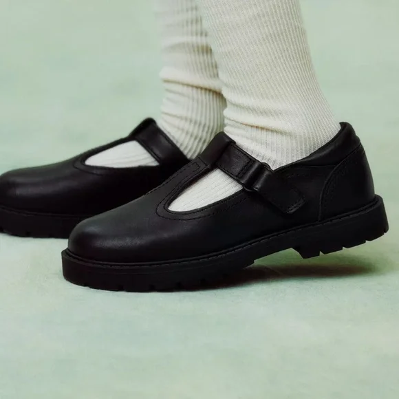 Zara Kids NWT leather black mary jane school shoes 6552/630 - Picture 10 of 13